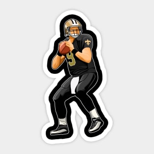 Drew Brees #9 Passes The Ball Sticker